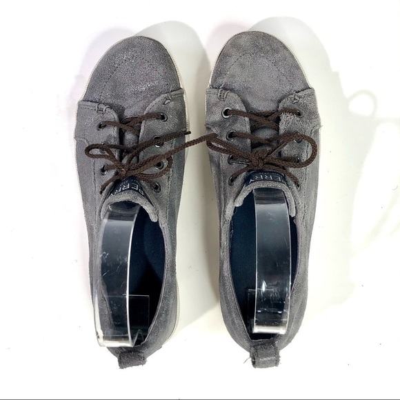 Sperry metallic silver suede lace-up sneakers 6 - Picture 6 of 11